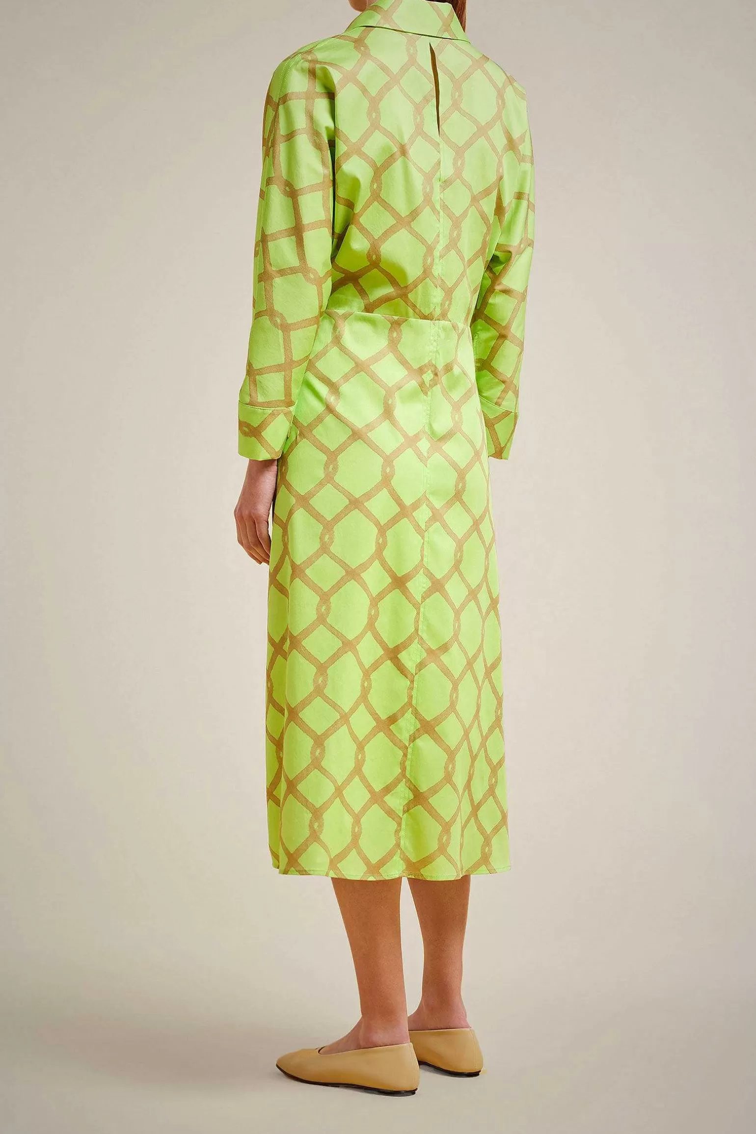 Shop Liviana conti Abito Incrocio Rete Lime/Argilla