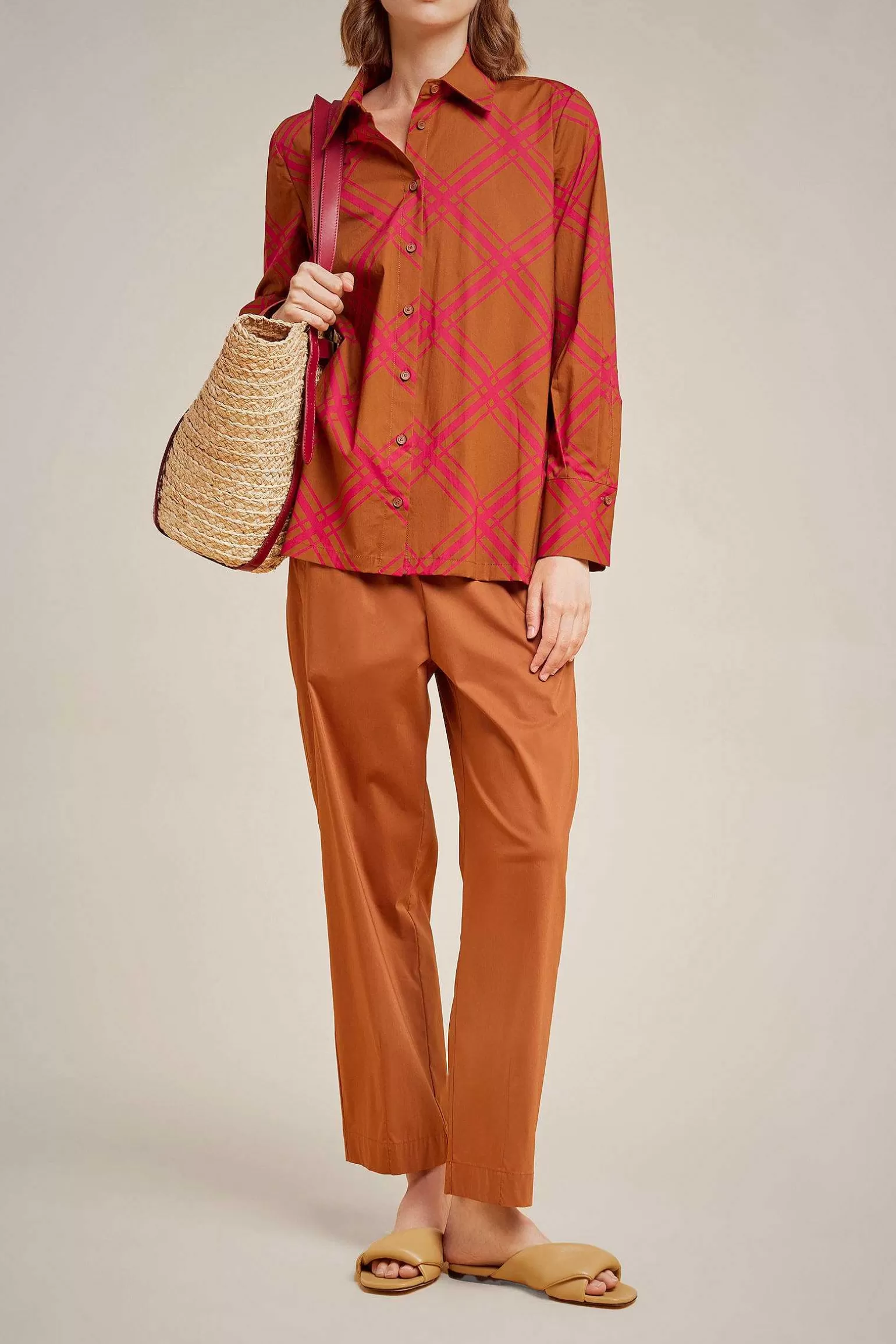 New Liviana conti Camicia Check Nocciolata